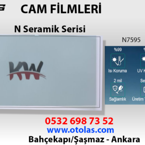 N Seramik Serisi Cam Filmi 1. Kalite 1.52 mt x 30 metre %75 Görüş sağlayan Açık Ton